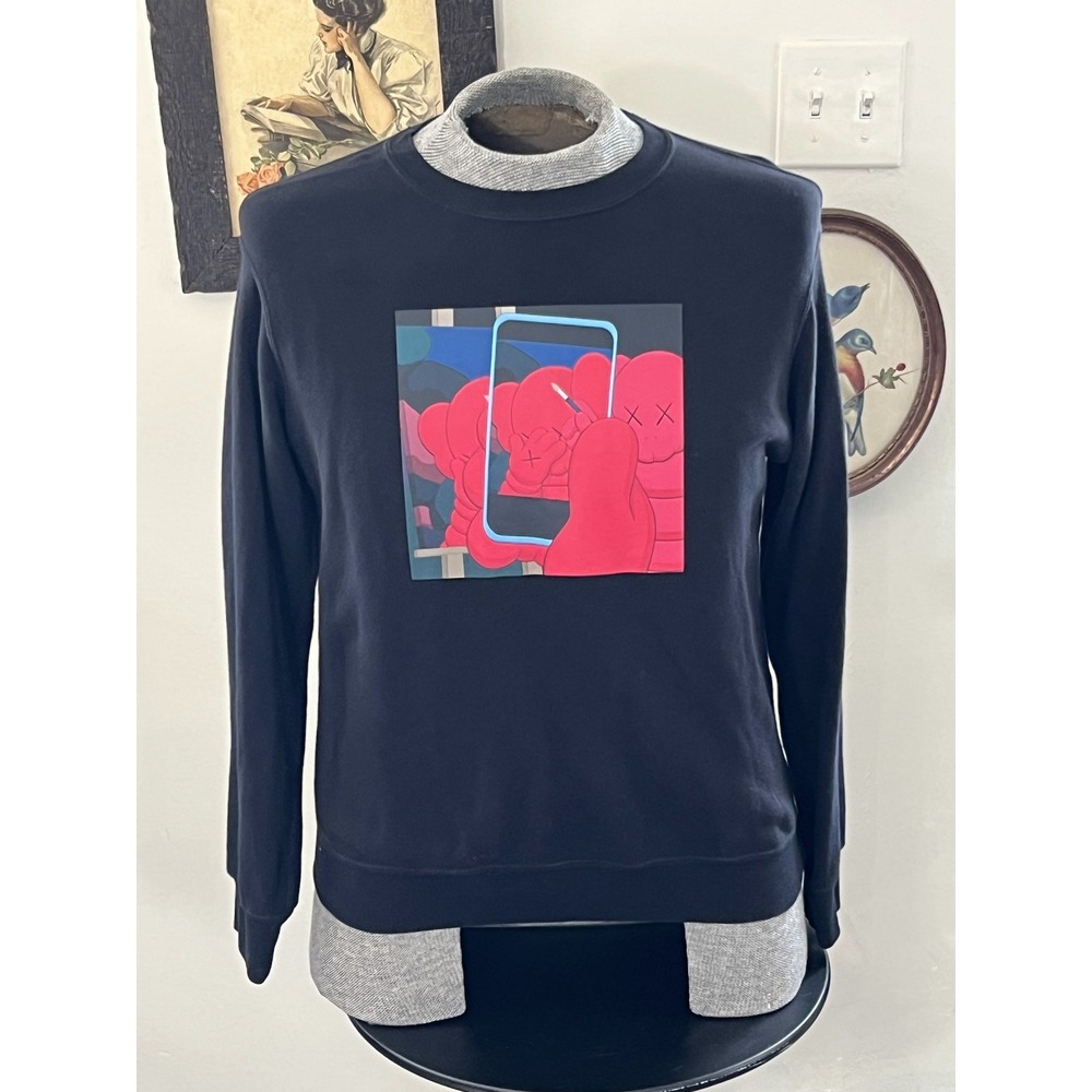 KAWS x Andy Warhol x Uniqlo Black Graphic Sweatshirt Size 13
